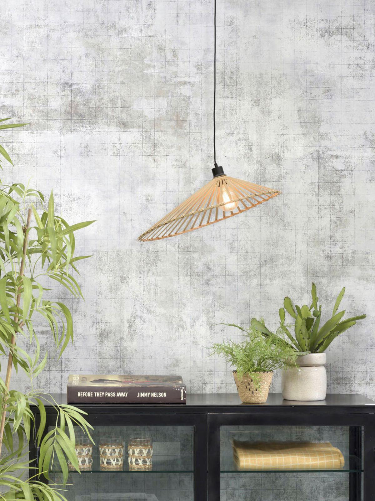 Hängeleuchte Bromo/h60/n - Naturfarben, Trend, Holz (60/14cm) - Good & Mojo