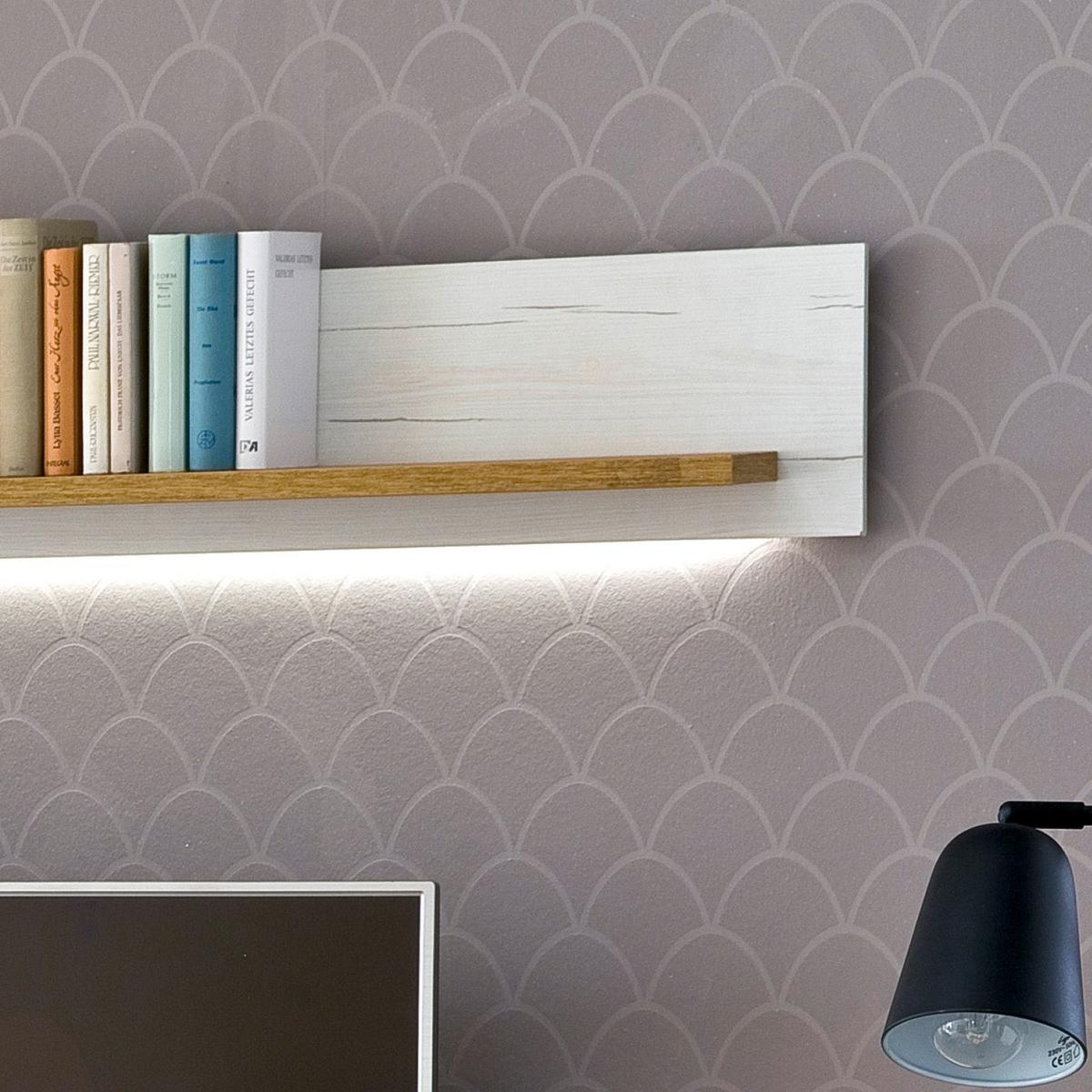 Wohnkombination 3-Tlg. Madrid Eiche-/Pinienfarben - Eichefarben/Schwarz, Design, Glas/Holzwerkstoff (297/205/50cm) - MID.YOU