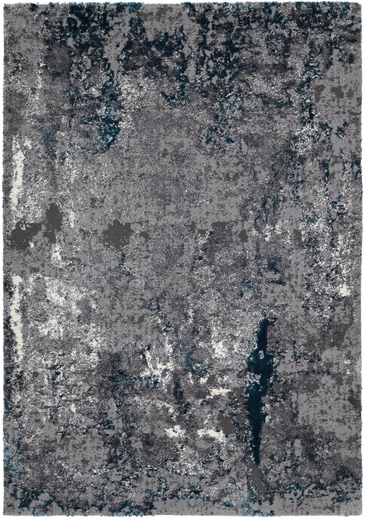 Webteppich Grau/Petrol Timeline Quantum 120x170 cm - Petrol/Grau, Design, Textil (120/170cm) - Novel