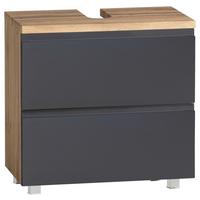 Waschbeckenunterschrank Varese B: 60 cm Grau/Eiche Wotan - Eiche Wotan/Grau, MODERN, Holzwerkstoff (60/56/35cm) - Held