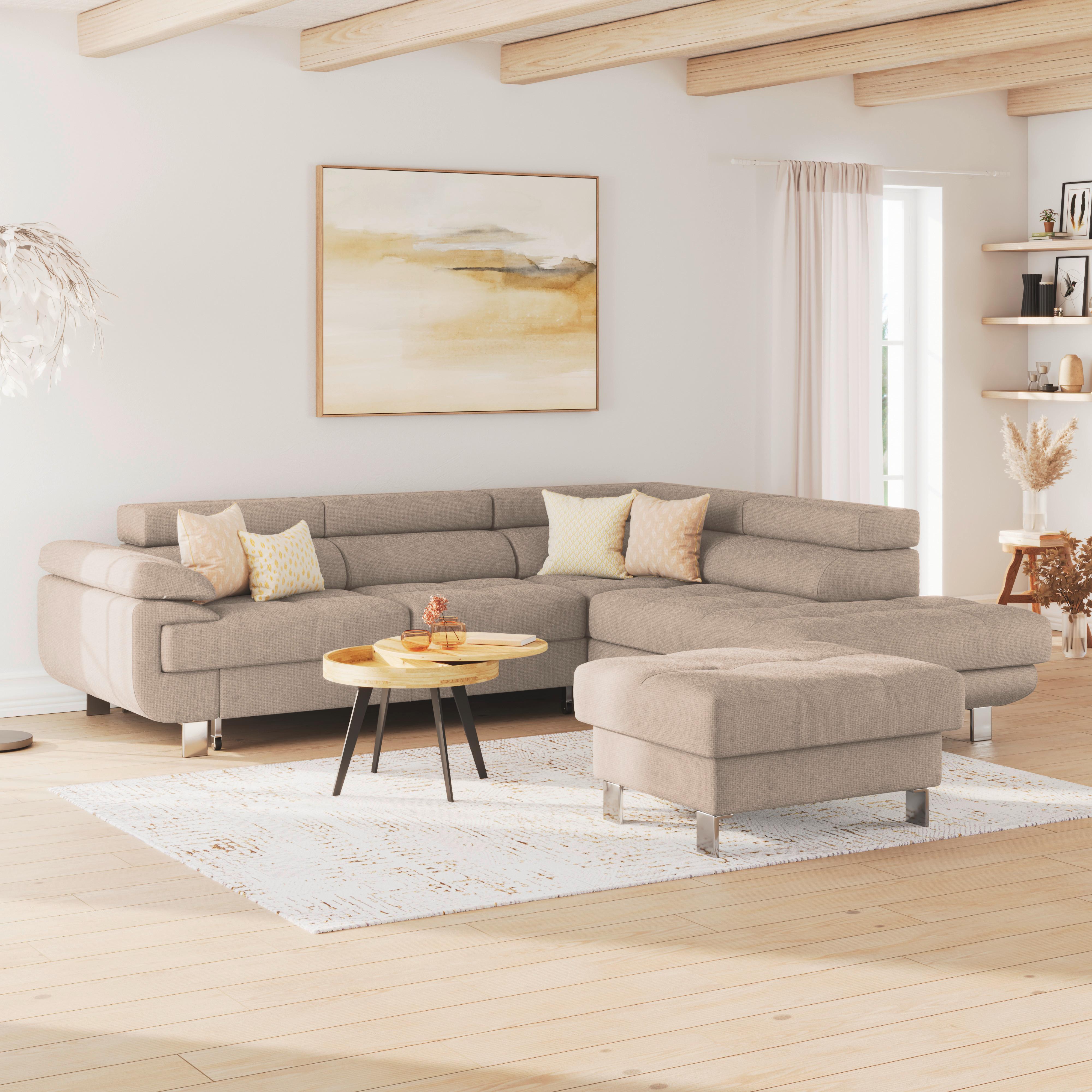 Hocker Savona - Beige, MODERN, Textil (90/44/73cm) - Ondega