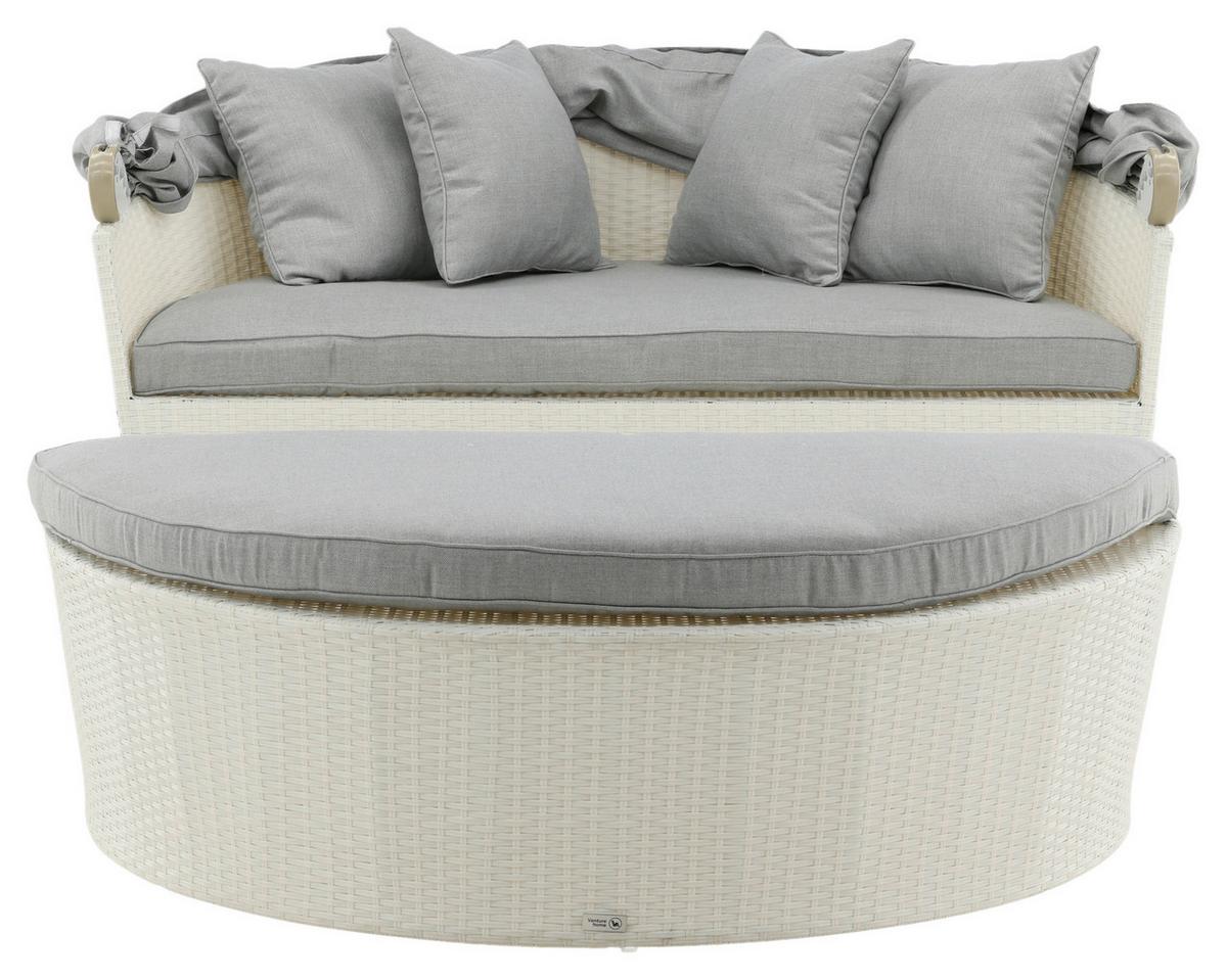 Sonneninsel Padova - Weiß, KONVENTIONELL, Kunststoff (153/72/76cm) - Gardenson