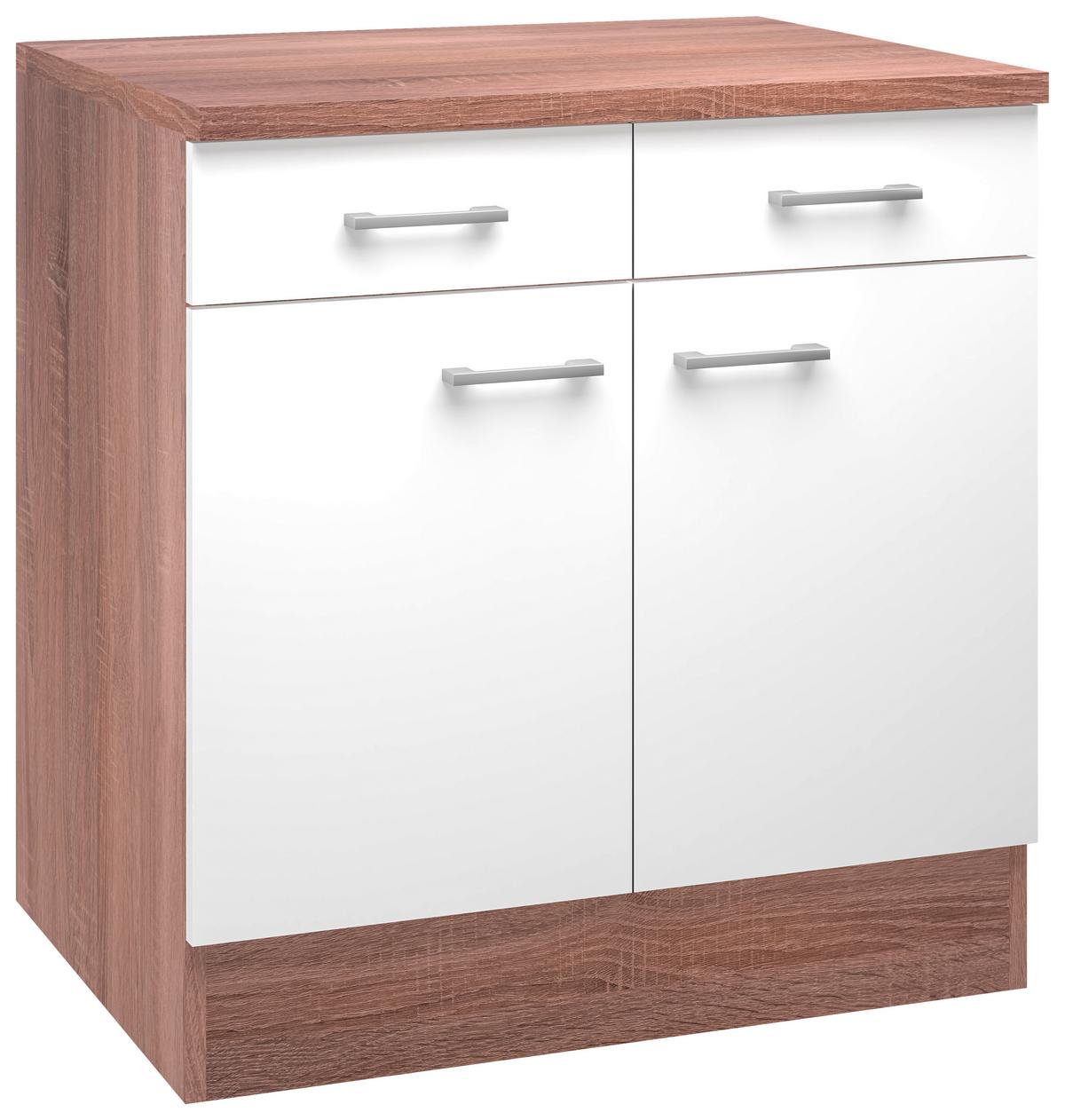 KUCHYŇSKÁ SPODNÍ SKŘÍŇKA SAMOA  US 80 - bílá/Sonoma dub, Konvenční, kompozitní dřevo/plast (80/85/57cm)