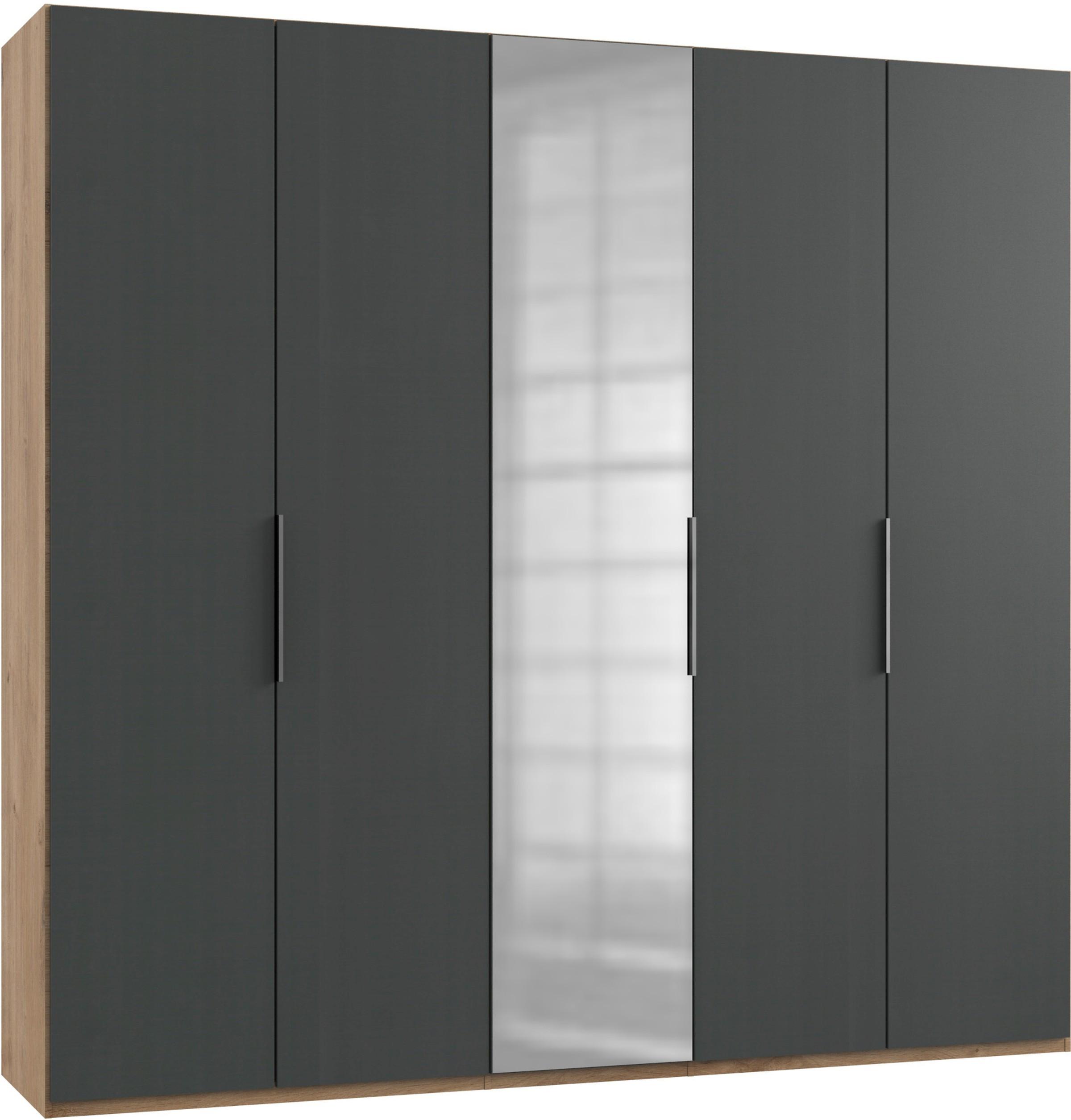 Drehtürenschrank B: 250 cm Level Graphit-/Eichefarben - Eichefarben/Graphitfarben, MODERN, Holzwerkstoff (250/236/58cm) - MID.YOU