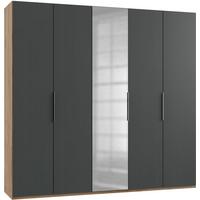 Drehtürenschrank B: 250 cm Level Graphit-/Eichefarben - Eichefarben/Graphitfarben, MODERN, Holzwerkstoff (250/236/58cm) - MID.YOU