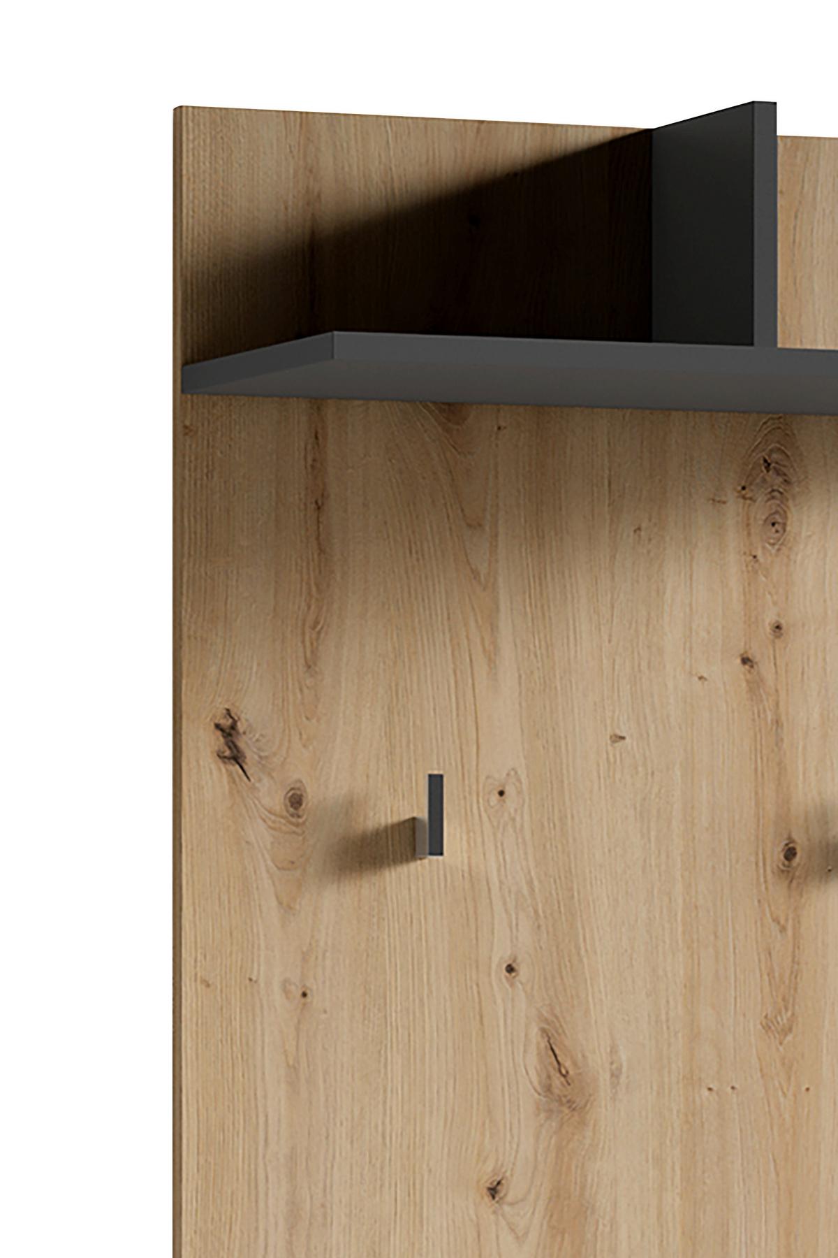 Garderobe Ben Eiche Artisan Anthrazit B: 40 Cm - Anthrazit/Eiche Artisan, Design, Holzwerkstoff (40/184/35cm) - MID.YOU