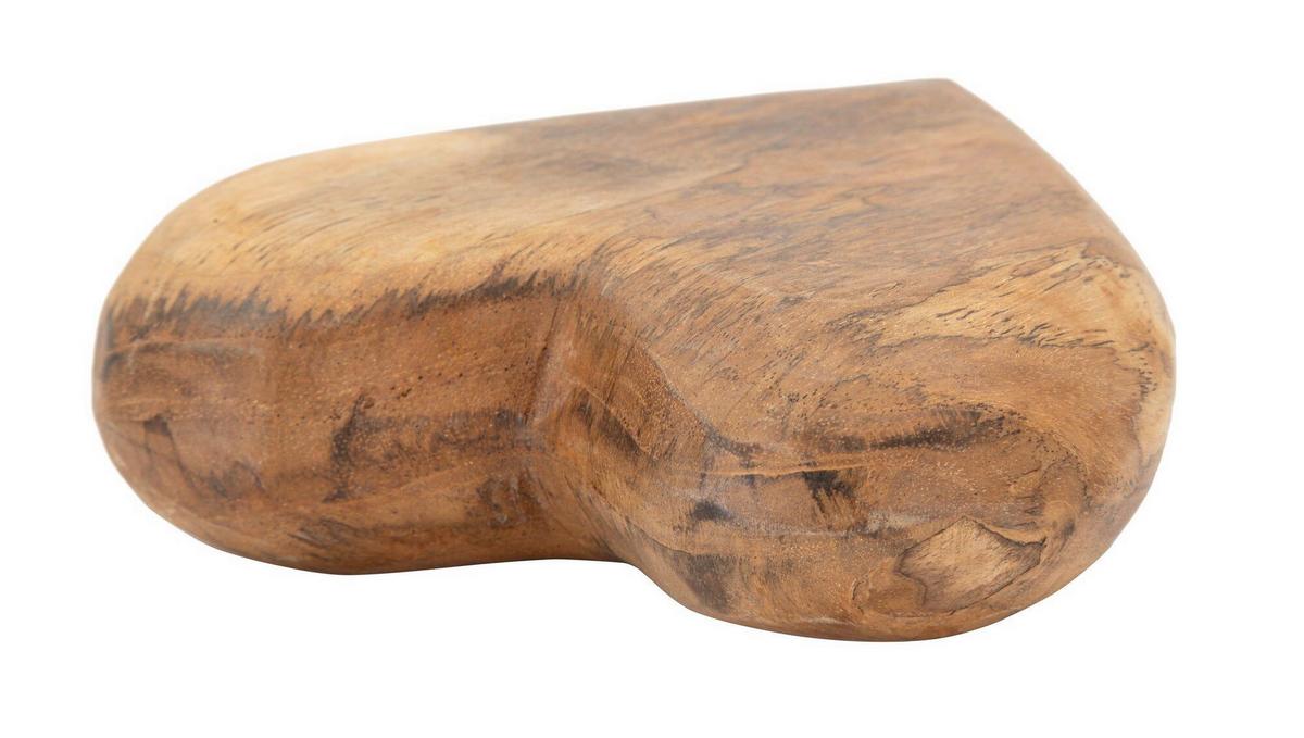 Skulptur Haki Teak, Braun B: 14 cm - Braun, Basics, Holz (14/4.5/16cm)