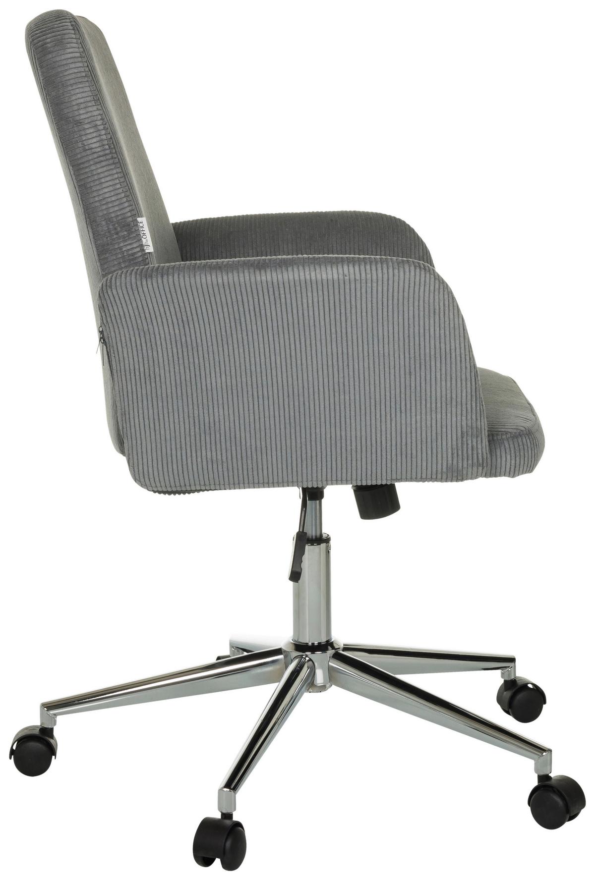 Drehstuhl Solao Cord Grau B: 70 Cm - Silberfarben/Grau, MODERN, Kunststoff/Textil (70/93-103/70cm) - MID.YOU