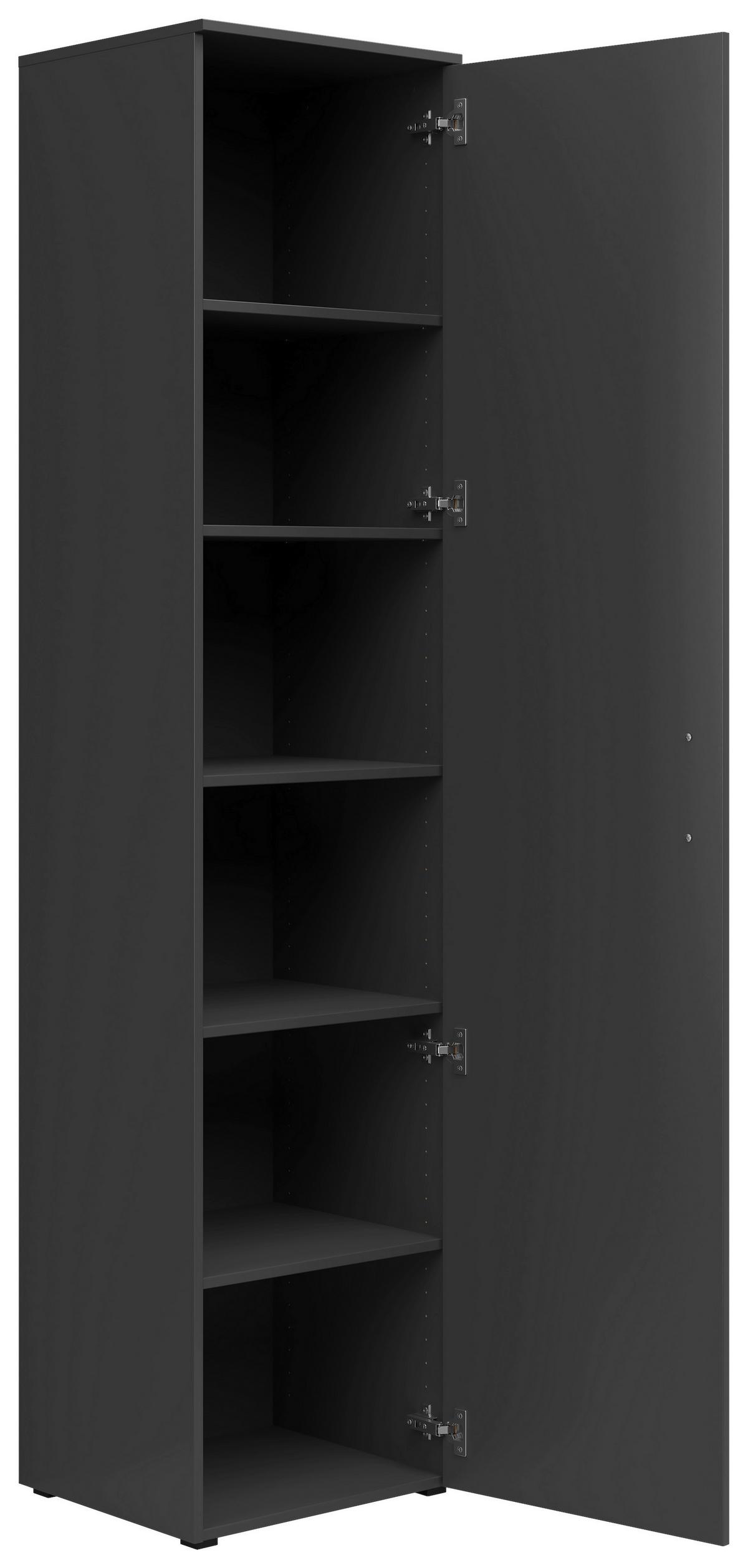 Skriňa MULTISTAURAUM š: 45 cm - čierna/grafitová, Modern, kompozitné drevo/plast (45/195/40cm)
