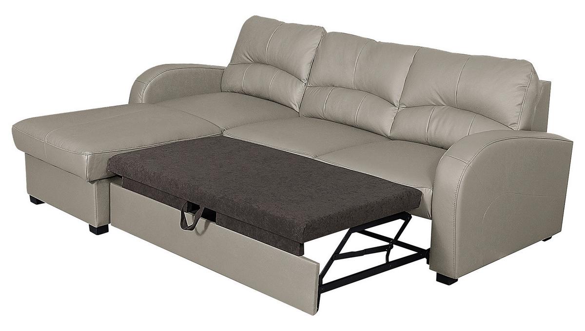 Ecksofa Tilo Platinfarben S: 168 cm - Platinfarben/Schwarz, Design, Leder/Textil (168/227cm) - Livetastic