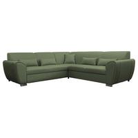 Ecksofa Delux Grün Mit Schlaffunktion Ottomane Links - Silberfarben/Grün, Design, Textil (266/266cm) - Livetastic