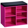 Schuhregal 4 Ablagen 5 Paar Grün H: 48 cm - Pink/Schwarz, Basics, Holzwerkstoff/Textil (51,5/48/29,5cm) - Kesper