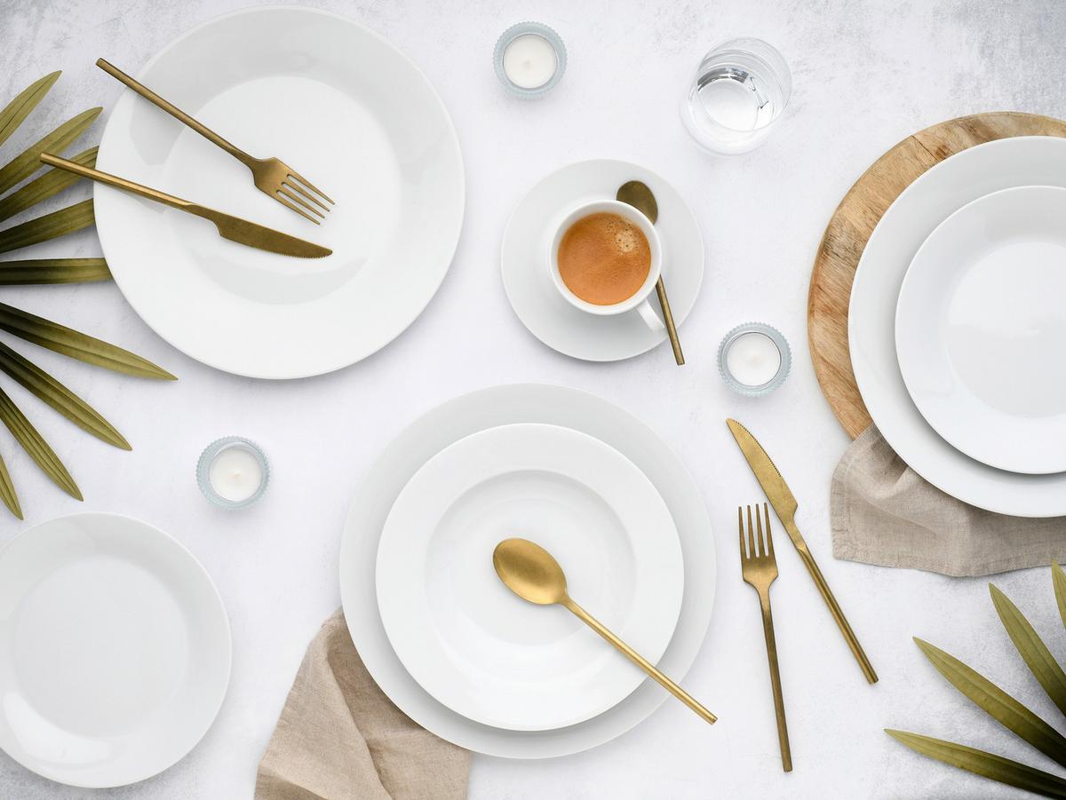 Kombiservice Porzellan, Weiß, 30-Teilig - Weiß, Basics, Keramik - Creatable