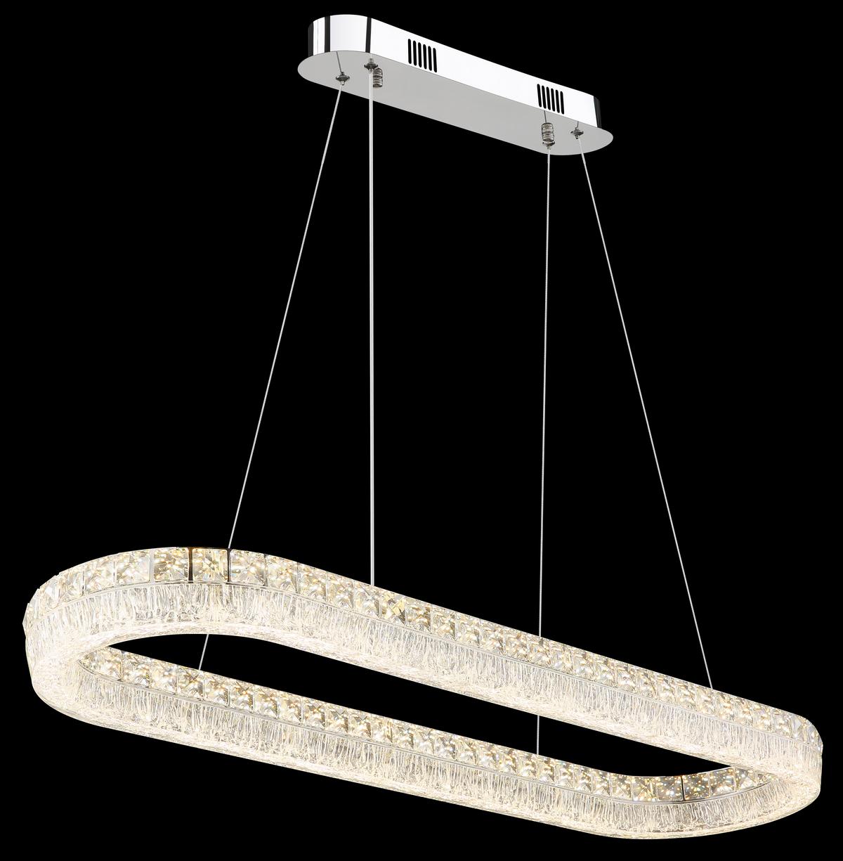 LED-Hängeleuchte Memory-Funktion - Klar/Chromfarben, KONVENTIONELL, Glas/Kunststoff (120/31,5/100,1cm) - Globo