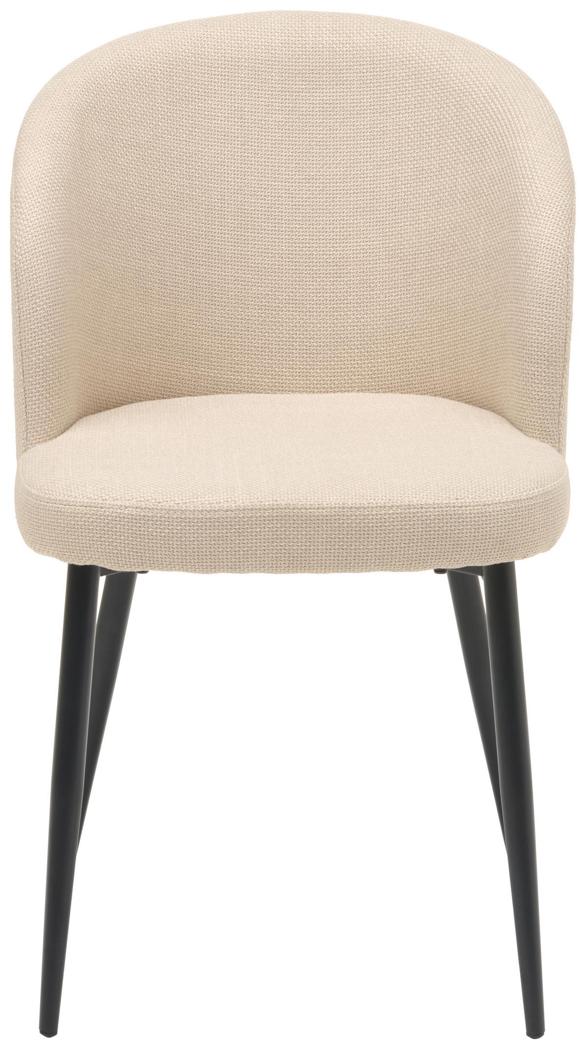 Vierfußstuhl Flo Webstoff Beige, B: 49 Cm - Beige/Schwarz, KONVENTIONELL, Textil/Metall (49/78/58cm) - MID.YOU