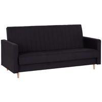 3-Sitzer-Sofa Mit Schlaffunktion Nicea Schwarz - Schwarz/Braun, MODERN, Holz/Kunststoff (210/117/75cm) - Ondega