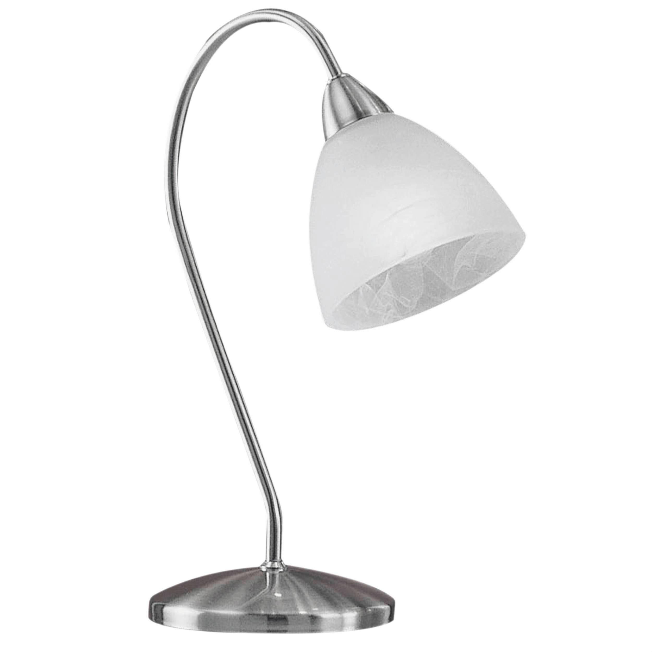 Tischleuchte 13313_pasto - Alabasterfarben/Nickelfarben, KONVENTIONELL, Glas/Metall (25/35cm) - Eglo