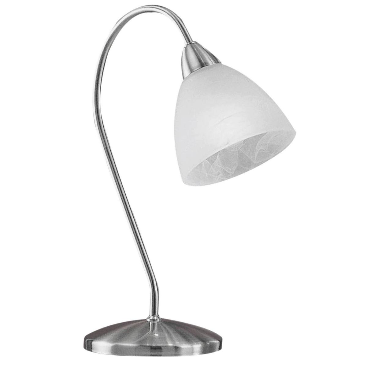 Tischleuchte 13313_pasto - Alabasterfarben/Nickelfarben, KONVENTIONELL, Glas/Metall (25/35cm) - Eglo