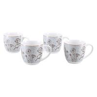 Kaffeebecherset 4tlg. Porzellan, hellgrau - Hellgrau, Basics, Keramik - Creatable