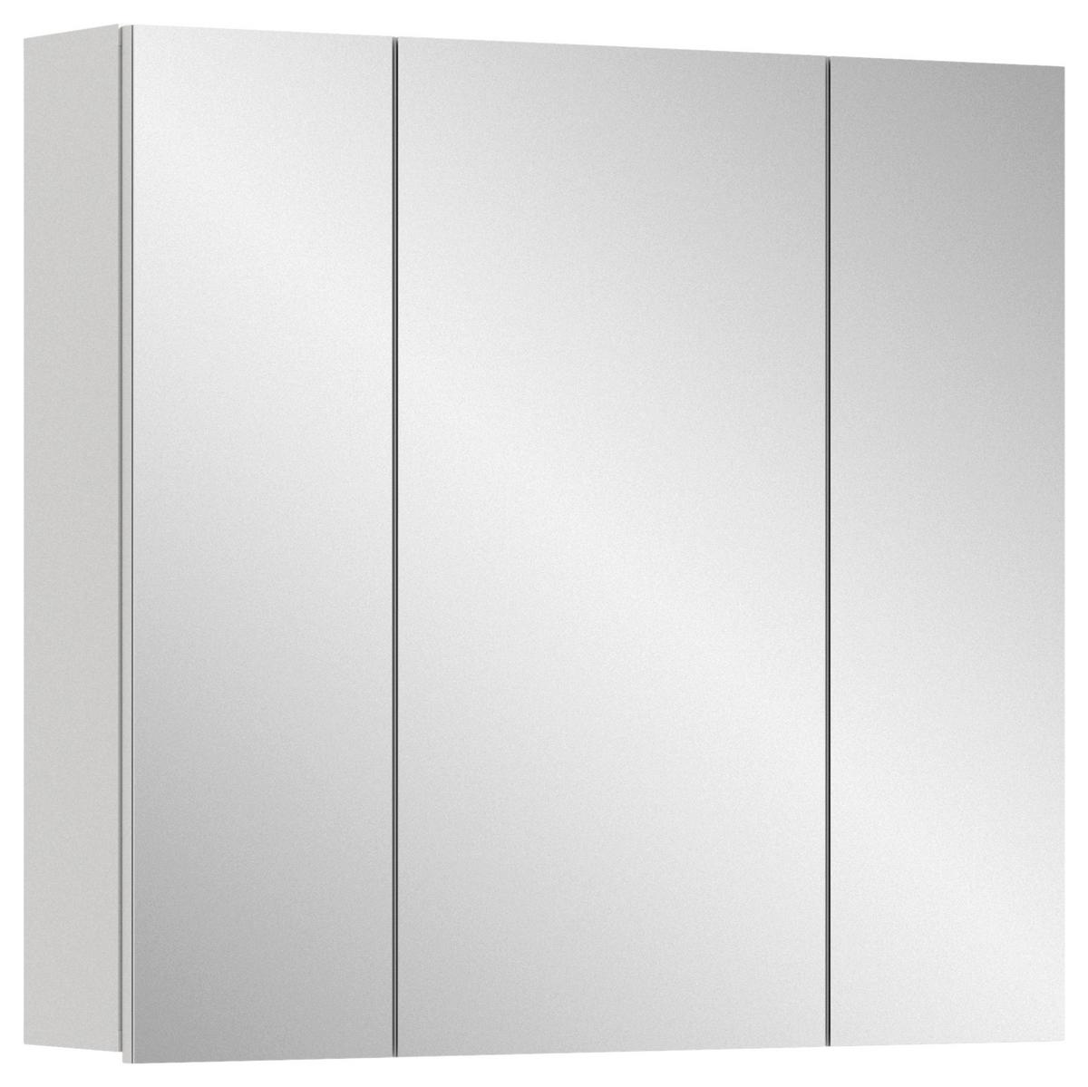 Badezimmer Vira Weiß, inkl. LED - Weiß Hochglanz/Schwarz, MODERN, Holzwerkstoff (82cm) - MID.YOU