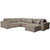 Wohnlandschaft Vouge U: 283x371x208 Cm - Taupe/Buchefarben, KONVENTIONELL, Textil (283/371/208cm) - Livetastic