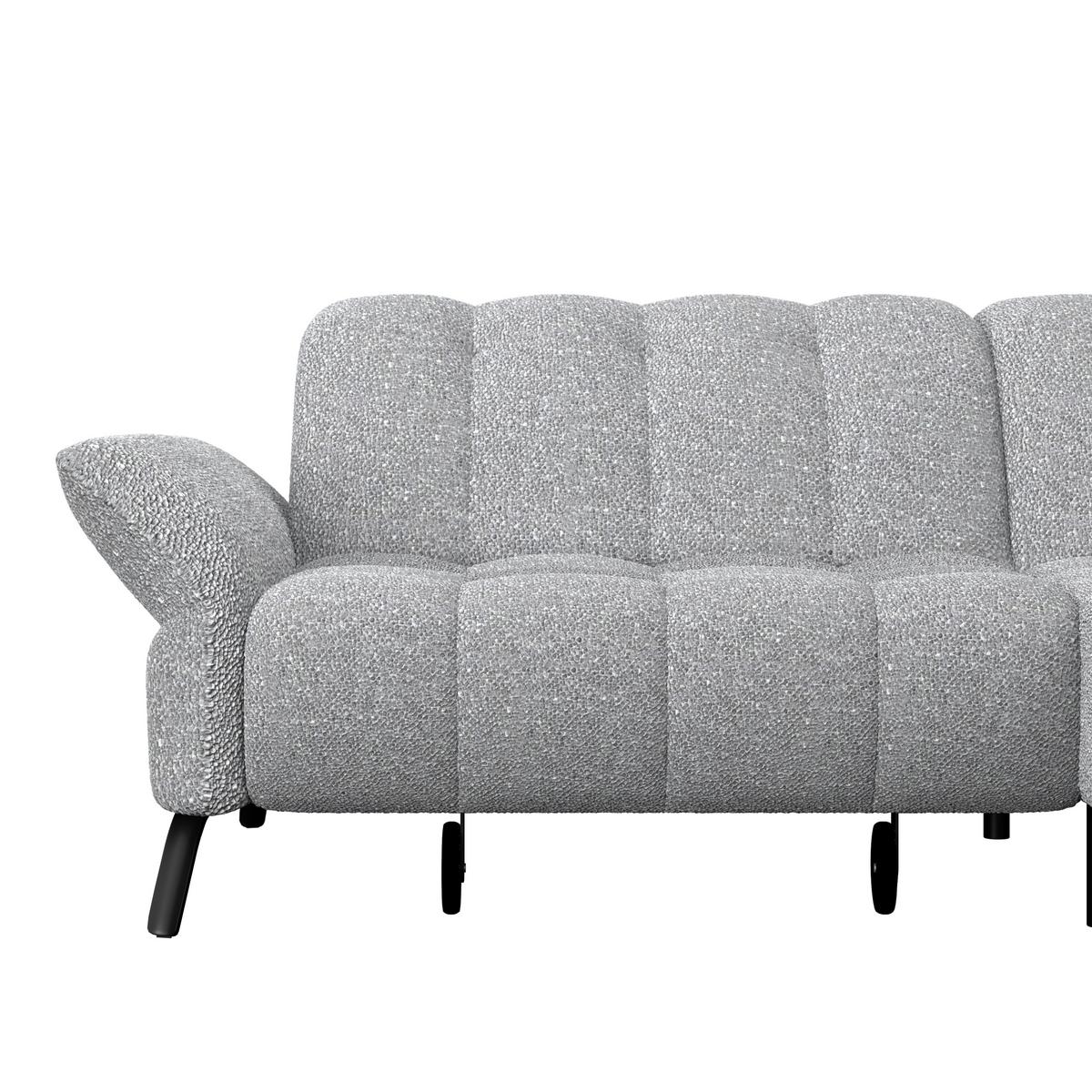 Ecksofa Coast Silberfarben, 244x173cm - Silberfarben/Schwarz, KONVENTIONELL, Holzwerkstoff/Textil (244/173cm)