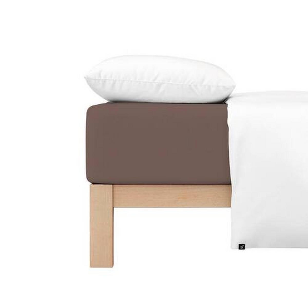 Spannleintuch Pure - Sandfarben, Basics, Textil (180-200/200-220cm) - Schlafgut