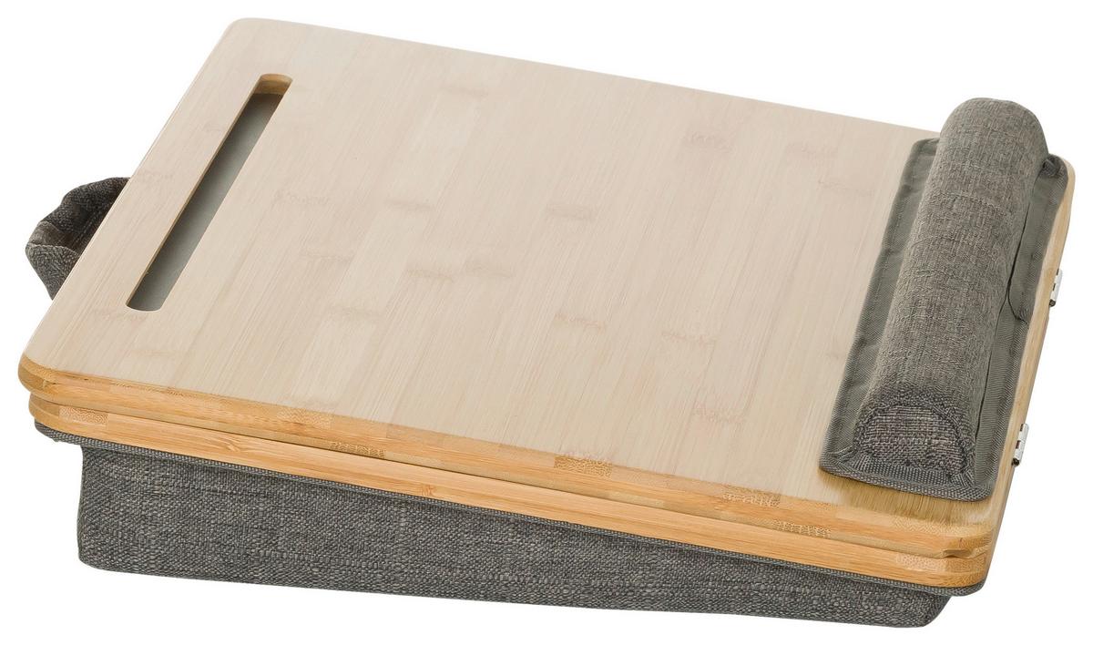 Laptopunterlage Comfilap Iii - Braun/Grau, Basics, Naturmaterialien/Textil (42/9/34cm) - MID.YOU
