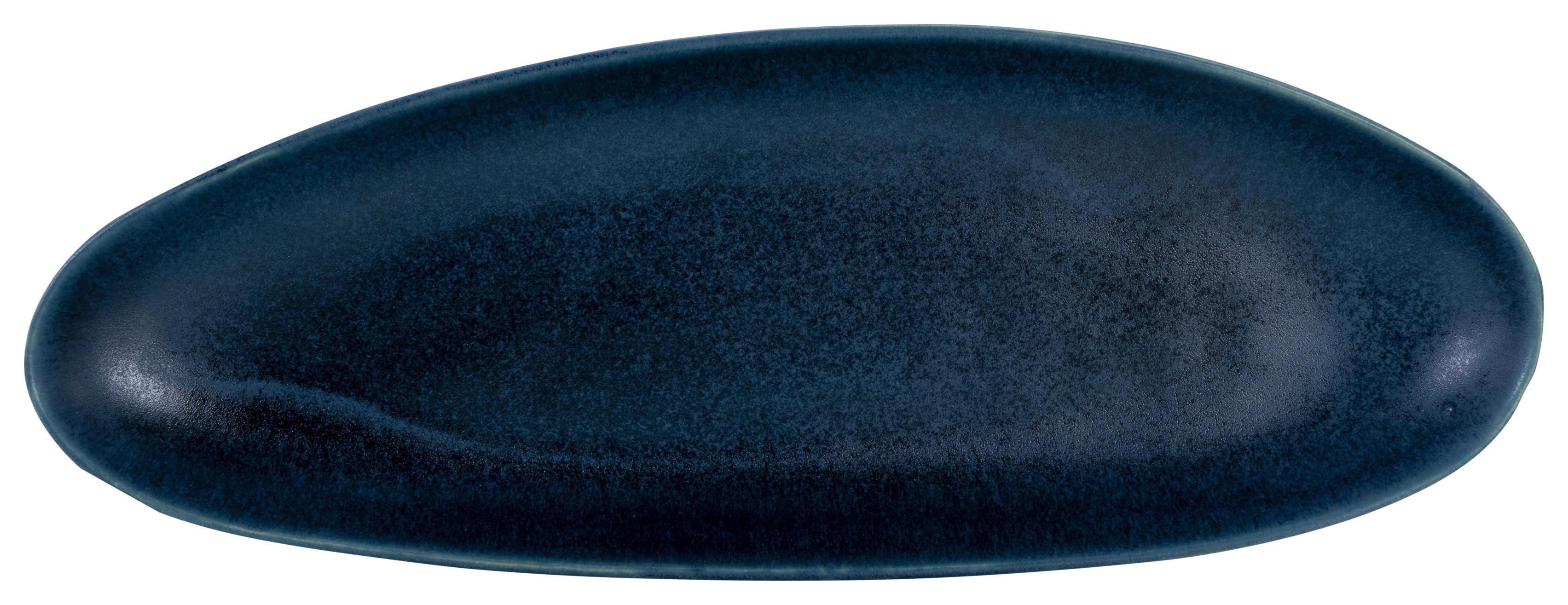 Servírovacia Tácka Gourmet-Xl, Ø: 39cm - modrá, Moderný, keramika (39/22/4cm) - Premium Living