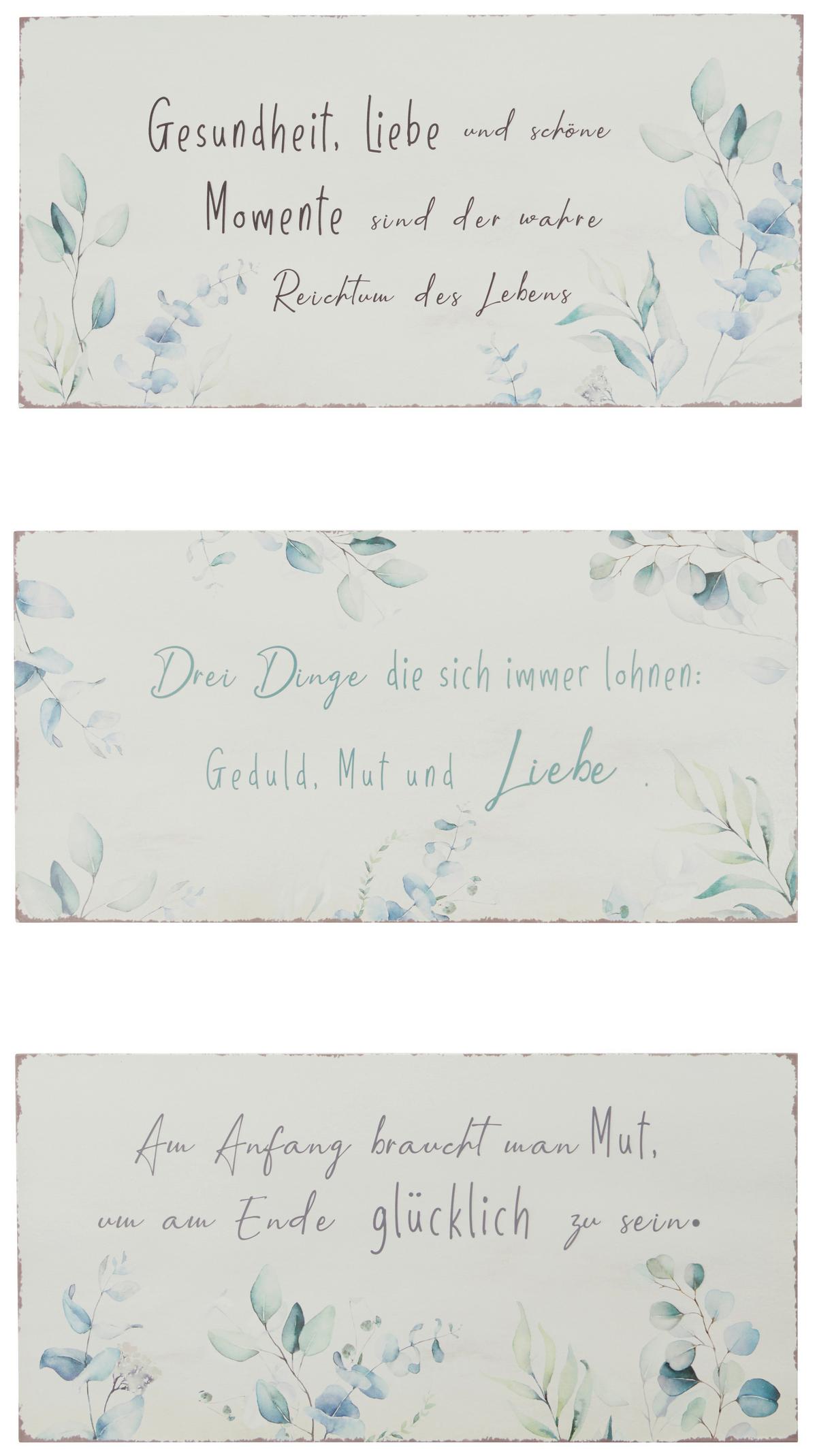 Dekoschild 2033492 Eukana - Blau/Grau, Basics, Metall (40/20/0,6cm)