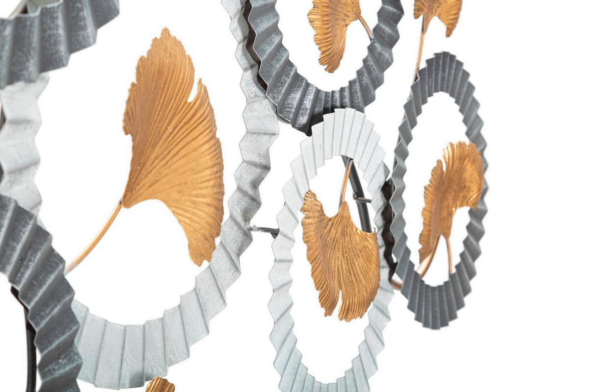 Wanddeko Arty A Gold, Grau, Weiß B: 126 Cm - Goldfarben/Weiß, Basics, Metall (126/58/5cm)
