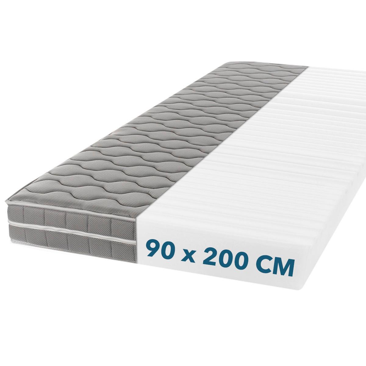 Viscomatratze Visko Plus 90x200 cm H2/H3 H: 16 cm - Hellgrau, Basics, Textil (90/200cm) - P & B