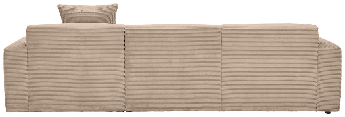 Ecksofa Pearl - Hellbraun/Schwarz, Design, Textil (303/196cm) - Livetastic
