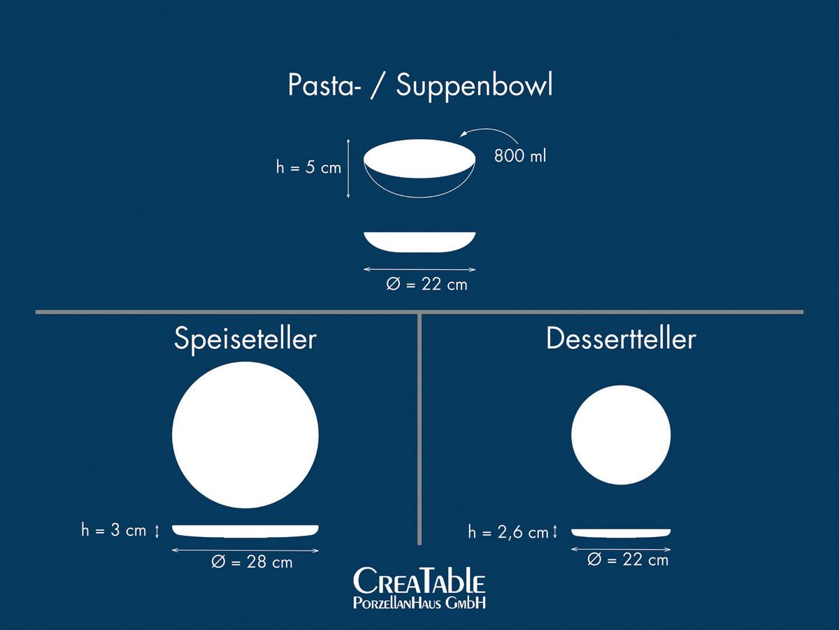 Tafelservice Uno Keramik 4Personen Geschirr Set Schwarz - Schwarz, Design, Keramik (36,5/36,5/34,5cm) - Creatable