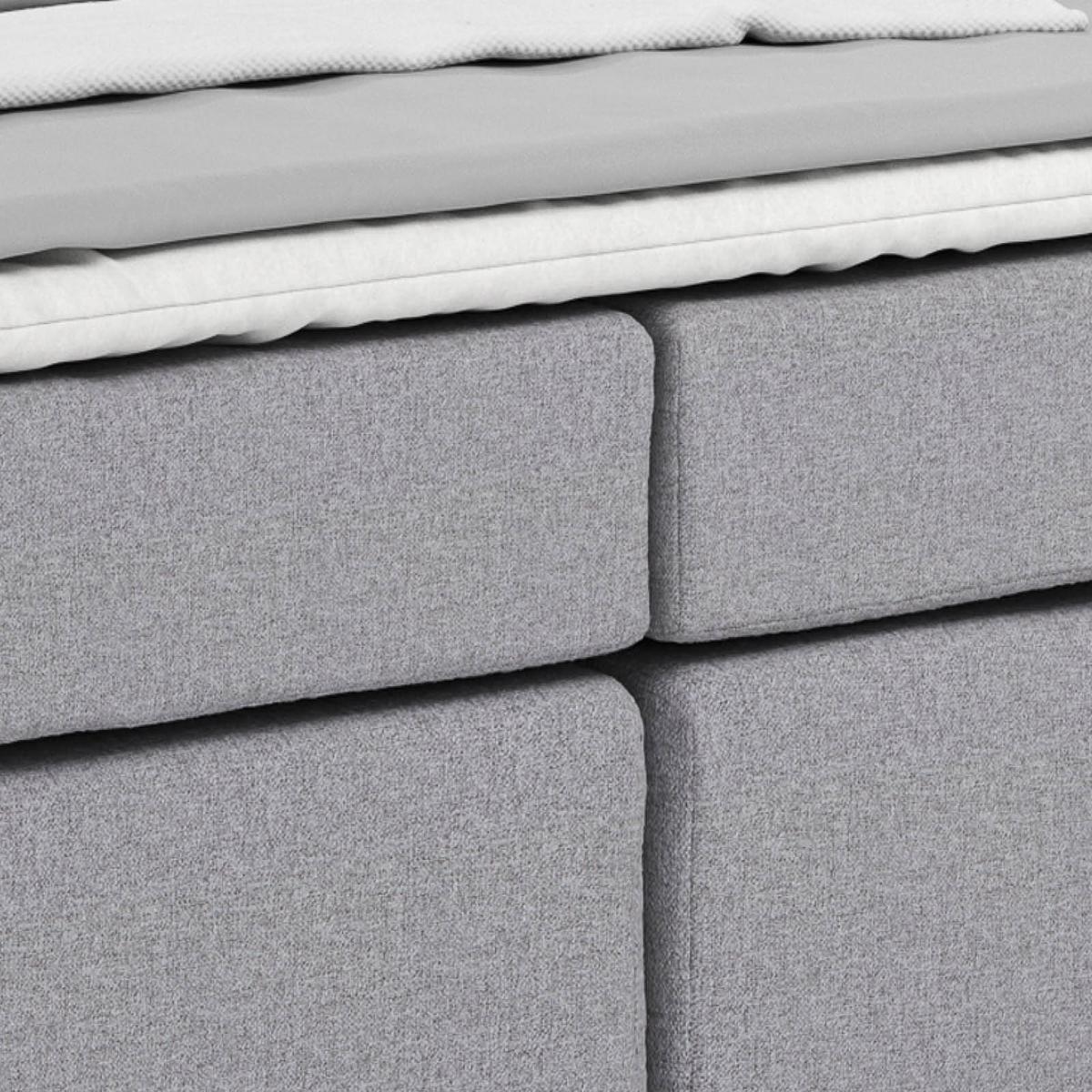 Posteľ Boxspring NERO PL: 160/200 cm, sivá - sivohnedá/svetlosivá, Konventionell, kov/textil (160/200cm)