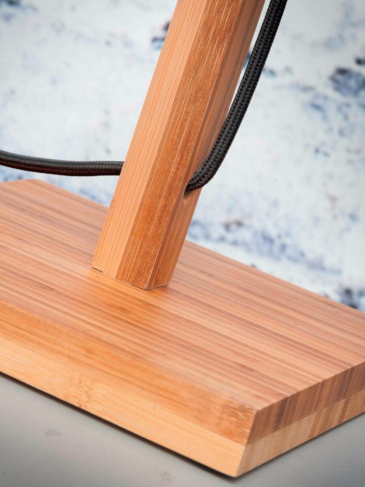 Tischleuchte Bhutan/T25/N/2520/Bn - Schwarz/Naturfarben, Trend, Holz (22/40cm) - Good & Mojo