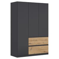 Drehtürenschrank Costa Grau Eiche Artisan Dekor - Eiche Artisan/Grau, MODERN, Holzwerkstoff (136/197/54cm) - Rauch Möbel