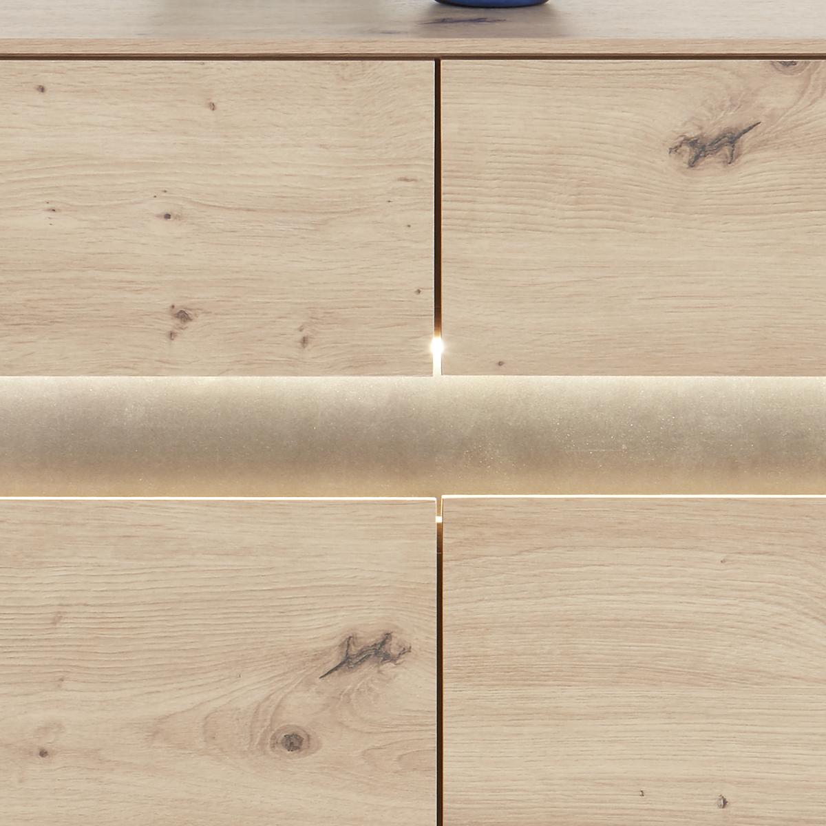 Kommode Inkl. Led, B 95,5cm Salerno, Eiche Dekor - Eichefarben/Grau, MODERN, Holzwerkstoff (95,5/86/40,1cm)