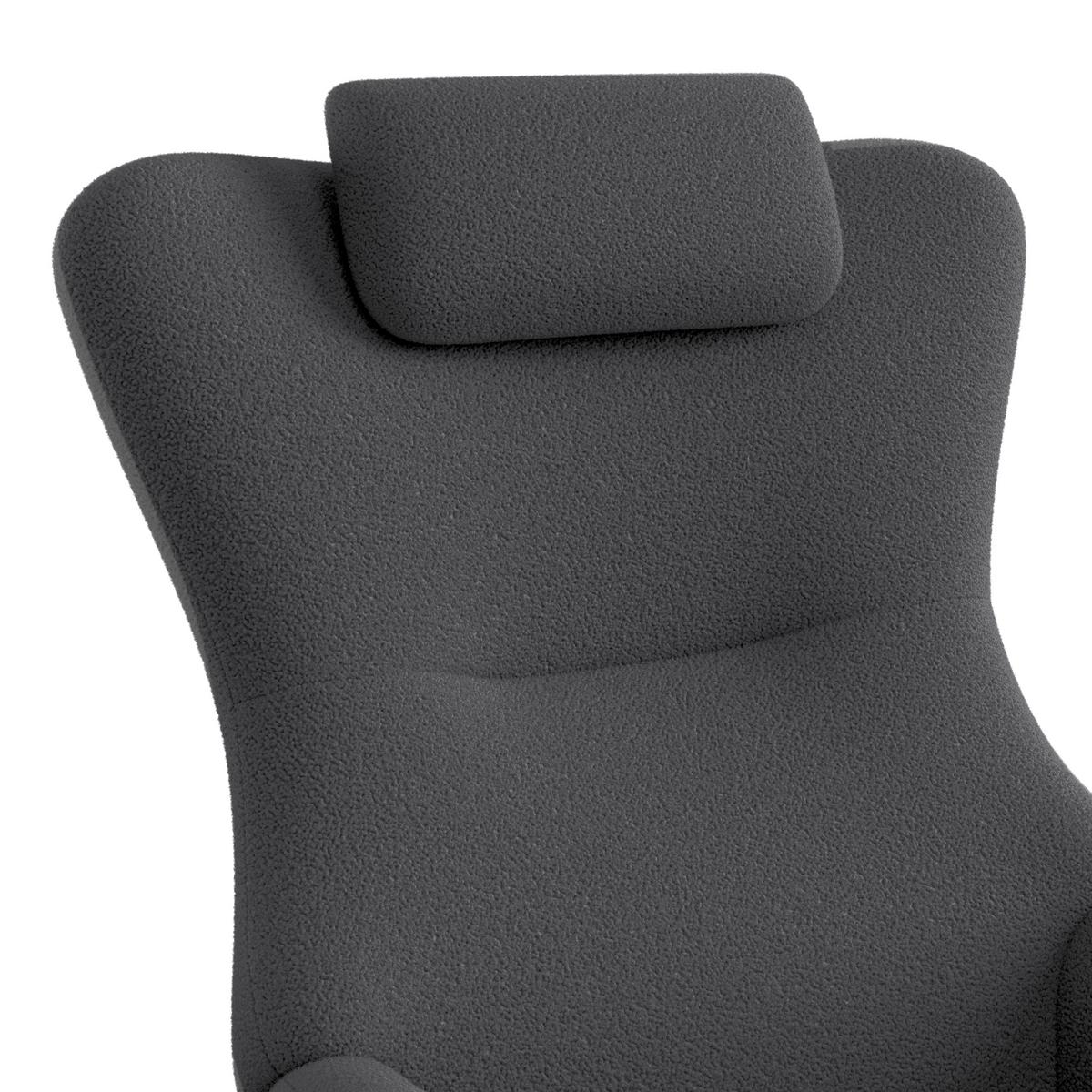 Schaukelsessel Teddy Teddy grau, B: 66 cm - Schwarz/Grau, MODERN, Holz/Textil (66/90/85cm)