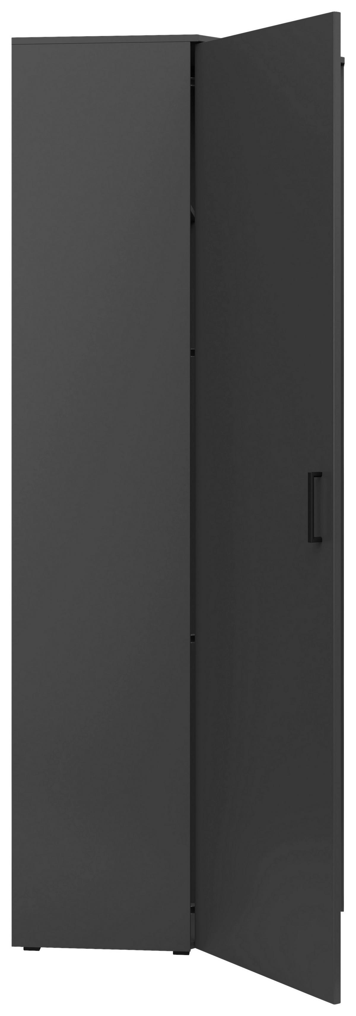Rohová skříň CABINET š: 101 cm - černá/barvy grafitu, Moderní, kompozitní dřevo/plast (71,5/71,5cm)