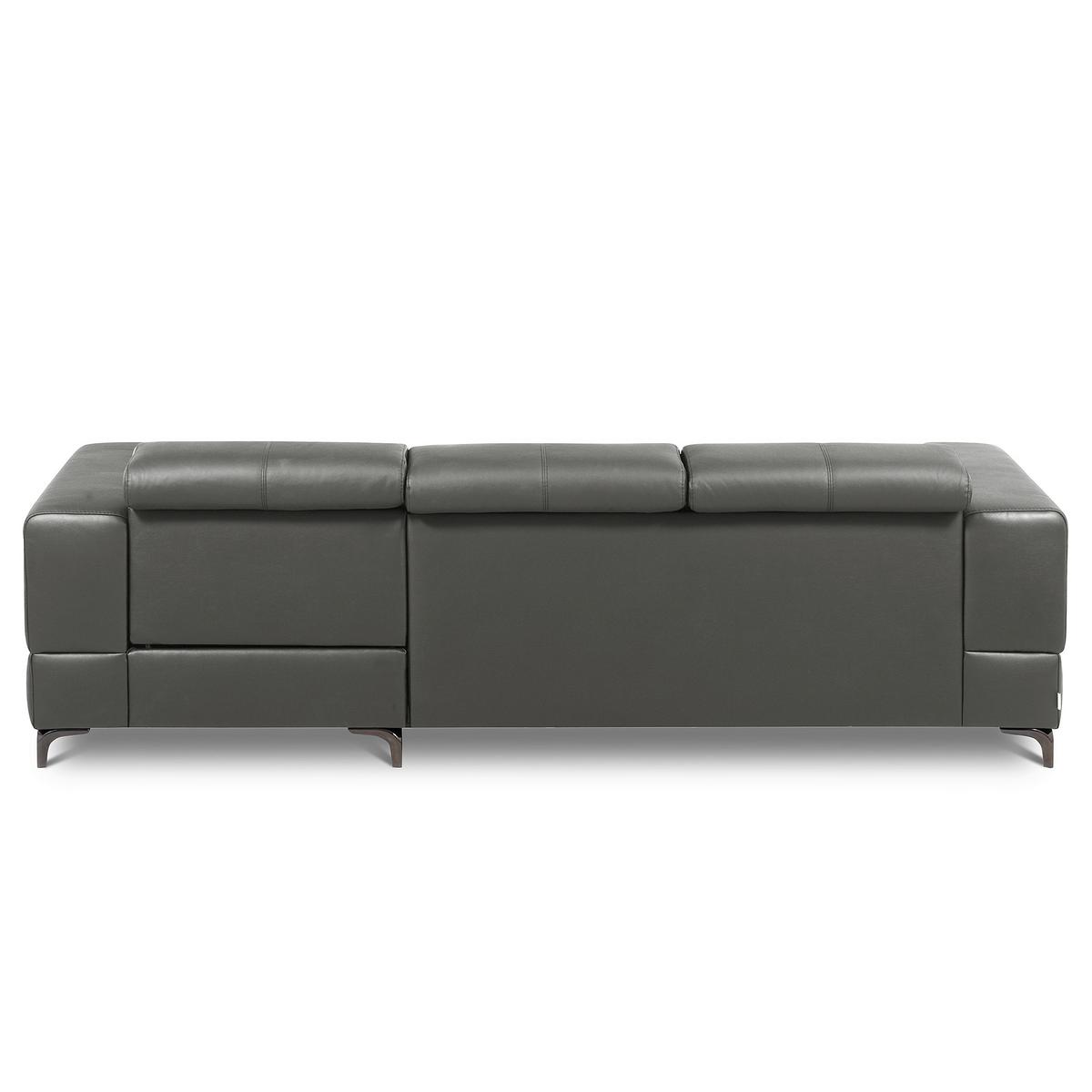 Ecksofa Torino Teilleder Anthrazit 247x173 - Anthrazit/Schwarz, Design, Leder/Textil (247/173cm) - Livetastic