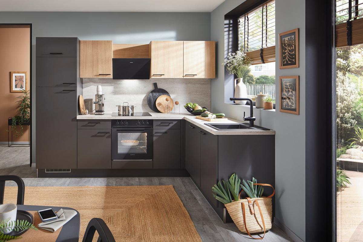 Eckküche Pn80/100 - Eichefarben/Beige, Trend, Holzwerkstoff (275/175cm) - Pino