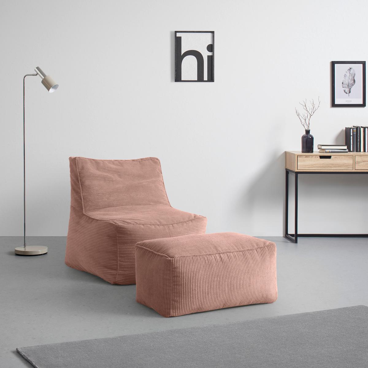 Sedací vak CAROLINE, růžový manšestr, max. 90 kg - růžová, Moderní, textil (75/84/88cm) - Mömax