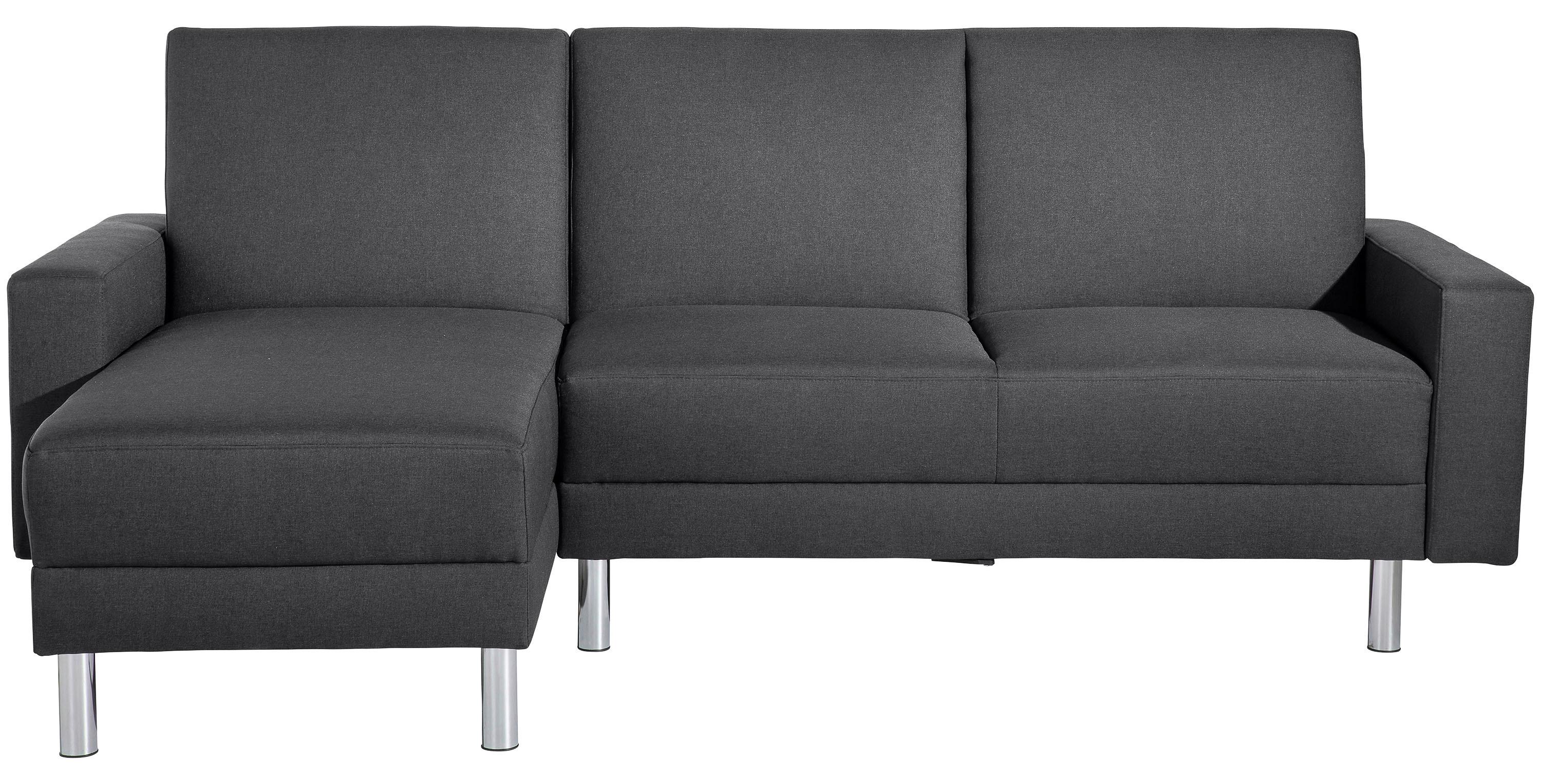Ecksofa Mit Schlaffunktion Just Fashion Graphitfarben - Chromfarben/Graphitfarben, KONVENTIONELL, Textil (152/230cm) - Max Winzer