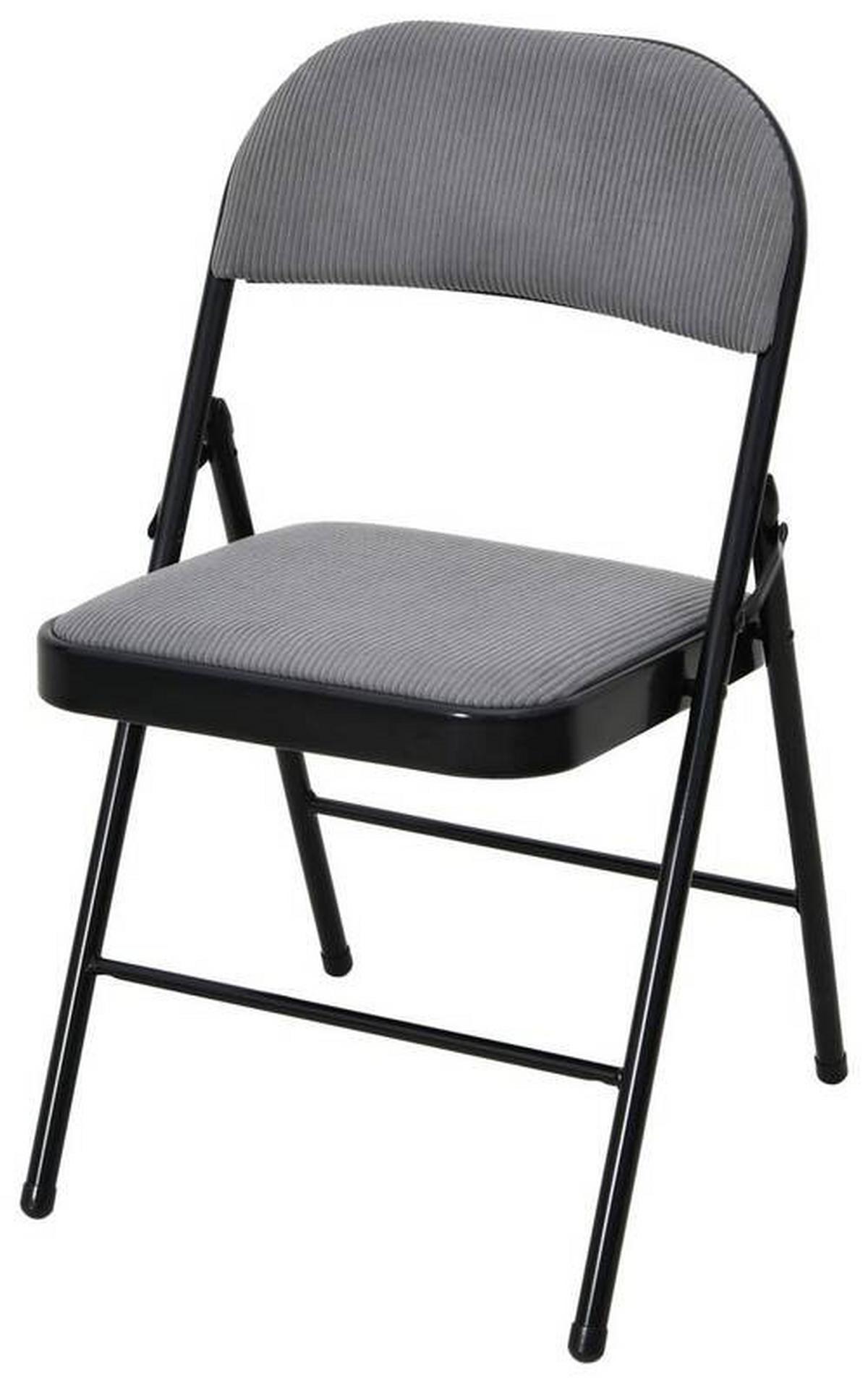 Összecsukható Szék Walter - fekete/szürke, Modern, textil/fém (46,5/79/49cm)