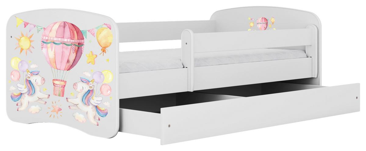 Kinder-/Juniorbett Babydreams Inkl. Matratze 80x160 - Birkefarben/Weiß, MODERN, Holz/Holzwerkstoff (80/160cm) - MID.YOU