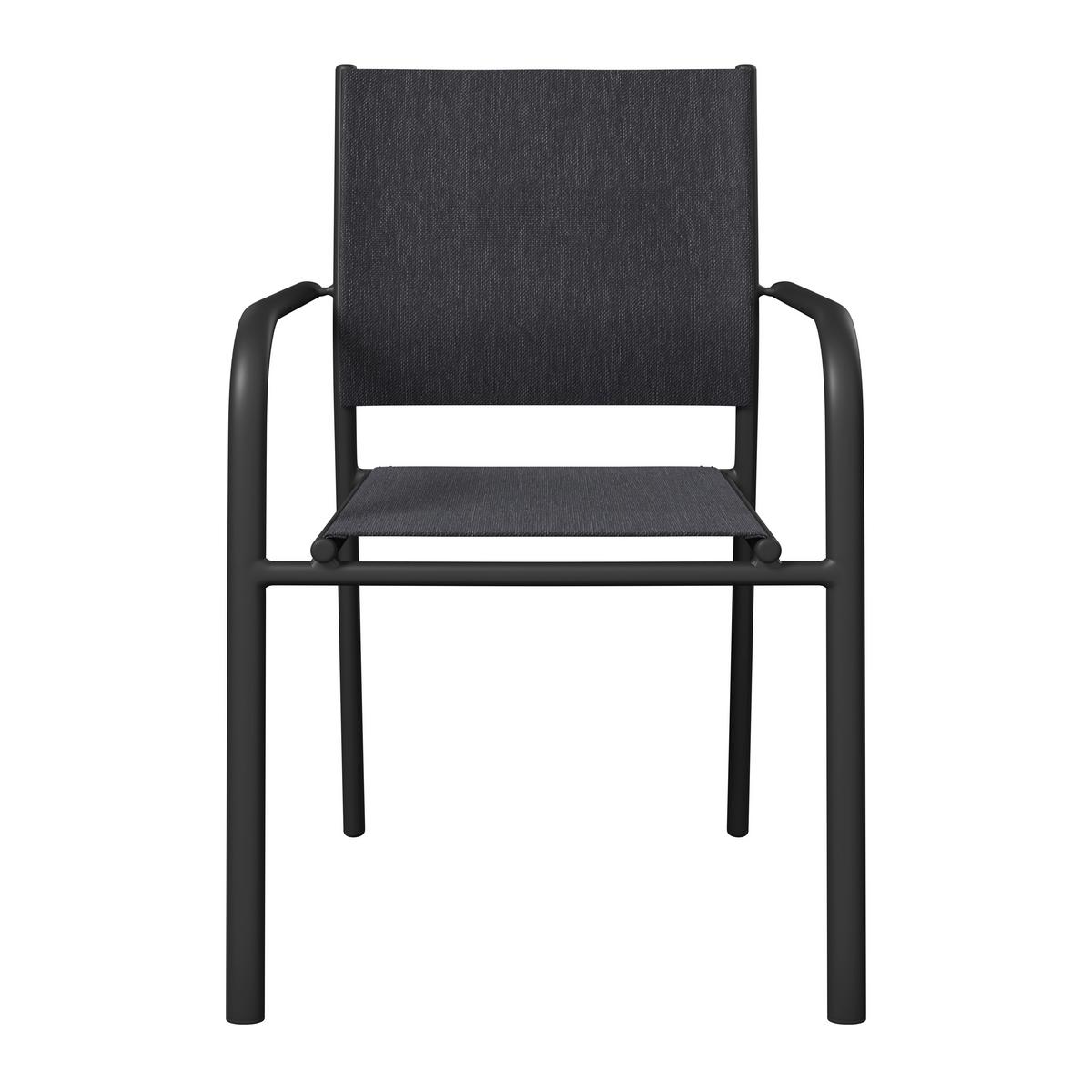 Gartensessel Lina - Dunkelgrau, Trend, Textil/Metall (56/86/54cm) - Beldano