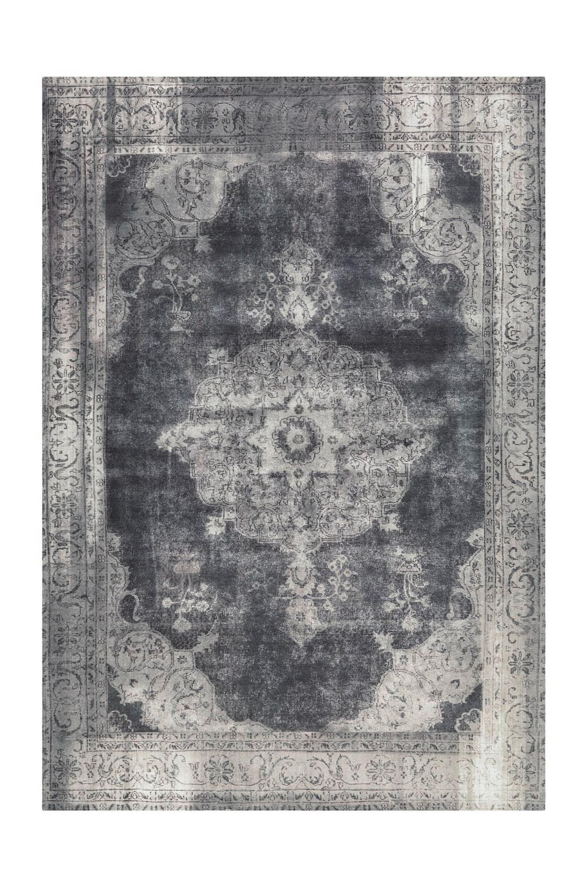 Flachwebteppich Vintage 8400 Grau, 140x200 cm - Grau, KONVENTIONELL, Textil (140/200cm)