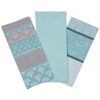 Geschirrtuch Emilia - 3er Pack - Türkis, MODERN, Textil (40/60cm) - Luca Bessoni