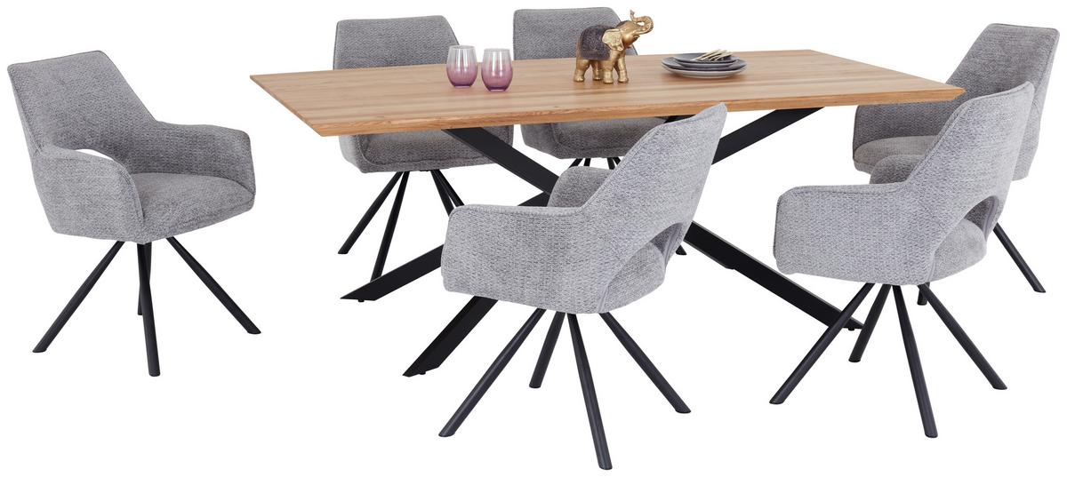 Esstisch Woodstyle Giga-S T 1002720/Tss - Wildeiche/Schwarz, MODERN, Holz/Metall (200/77/100cm)